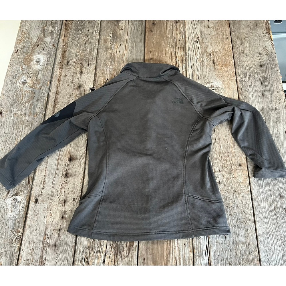 The North Face Womens Full Zip Grid Fleece Jacket Charcoal Gray L/G - Picture 5 of 6